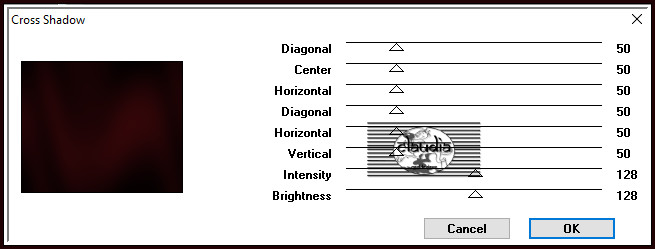 Effecten - Insteekfilters - Graphics Plus - Cross Shadow